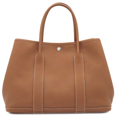 エルメス HERMES ガーデンパーティーPM ゴールド ネゴンダ トートバッグ シルバー金具 茶