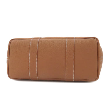 エルメス HERMES ガーデンパーティーPM ゴールド ネゴンダ トートバッグ シルバー金具 茶