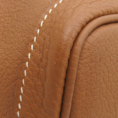 エルメス HERMES ガーデンパーティーPM ゴールド ネゴンダ トートバッグ シルバー金具 茶