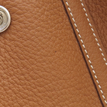エルメス HERMES ガーデンパーティーPM ゴールド ネゴンダ トートバッグ シルバー金具 茶