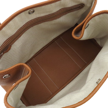 エルメス HERMES ガーデンパーティーPM ゴールド ネゴンダ トートバッグ シルバー金具 茶