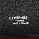エルメス HERMES サックアデペッシュ 38 ブラック×レッド トゴ ブリーフケース マットシルバー金具 【PO品】黒 ビジネスバッグ