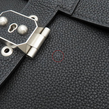 エルメス HERMES サックアデペッシュ 38 ブラック×レッド トゴ ブリーフケース マットシルバー金具 【PO品】黒 ビジネスバッグ