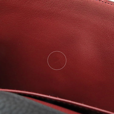 エルメス HERMES サックアデペッシュ 38 ブラック×レッド トゴ ブリーフケース マットシルバー金具 【PO品】黒 ビジネスバッグ