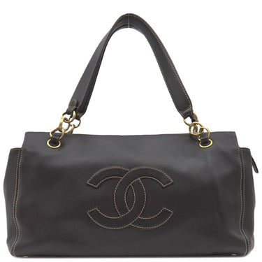 シャネル CHANEL ココマーク ブラック ラムスキン ボストンバッグ マットゴールド金具 黒 肩掛け