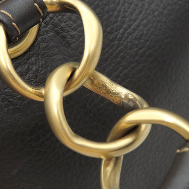 シャネル CHANEL ココマーク ブラック ラムスキン ボストンバッグ マットゴールド金具 黒 肩掛け