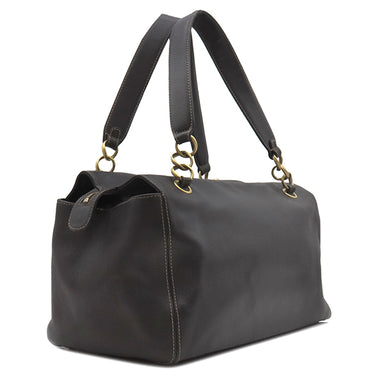 シャネル CHANEL ココマーク ブラック ラムスキン ボストンバッグ マットゴールド金具 黒 肩掛け