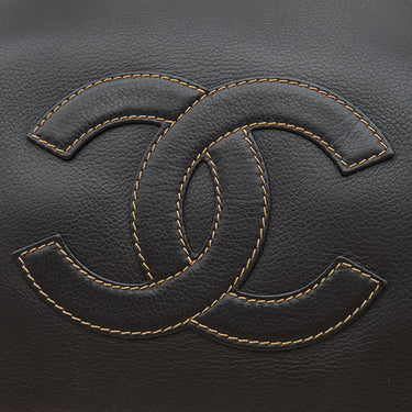 シャネル CHANEL ココマーク ブラック ラムスキン ボストンバッグ マットゴールド金具 黒 肩掛け