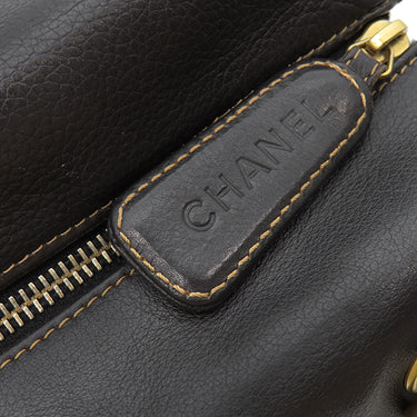 シャネル CHANEL ココマーク ブラック ラムスキン ボストンバッグ マットゴールド金具 黒 肩掛け