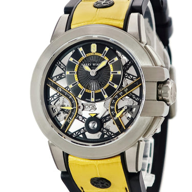 腕時計 ハリーウィンストン Harry Winston オーシャン ザリウム バリエーション イエロー OCEABI42ZZ002 自動巻き メンズ 合金 黒×黄 限定
