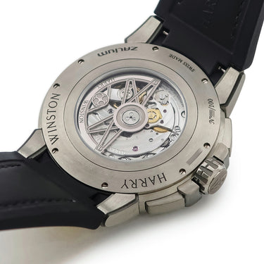 腕時計 ハリーウィンストン Harry Winston オーシャン ザリウム バリエーション イエロー OCEABI42ZZ002 自動巻き メンズ 合金 黒×黄 限定