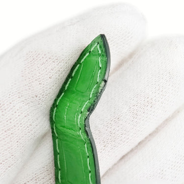 カルティエ Cartier 純正 クロコバンド グリーン クロコダイル 腕時計パーツ 替え ベルト ストラップ 本革 予備 スペア 部品 パーツ 18ｍｍ グリーン 緑