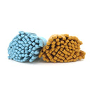 エルメス HERMES カルメン ウノドス セレスト×ナチュラルサブレ ラムスキン キーリング シルバー金具 水色 茶 フリンジ キーホルダー