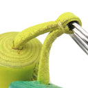 エルメス HERMES カルメン ウノドス ライム×ミント ラムスキン キーリング シルバー金具 黄色 緑 フリンジ キーホルダー