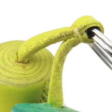 エルメス HERMES カルメン ウノドス ライム×ミント ラムスキン キーリング シルバー金具 黄色 緑 フリンジ キーホルダー