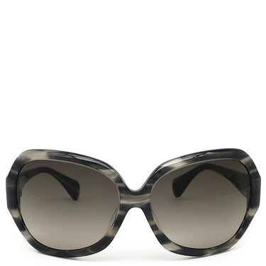 ミュウミュウ MIU MIU スクエアシェイプ 61□15 SMU09M グレー プラスチック サングラス シルバー金具 マーブル グラデーションレンズ