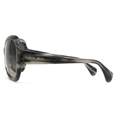 ミュウミュウ MIU MIU スクエアシェイプ 61□15 SMU09M グレー プラスチック サングラス シルバー金具 マーブル グラデーションレンズ