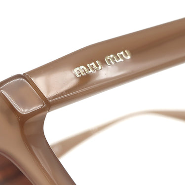 ミュウミュウ MIU MIU バタフライシェイプ 54□19 SMU08U ピンクベージュ プラスチック サングラス ゴールド金具 ブラウンレンズ