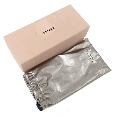 ミュウミュウ MIU MIU バタフライシェイプ 54□19 SMU08U ピンクベージュ プラスチック サングラス ゴールド金具 ブラウンレンズ