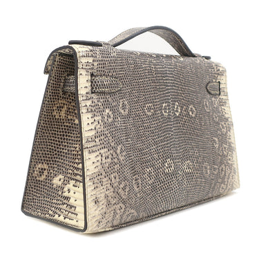 エルメス HERMES ポシェットケリー オンブレ リザード ハンドバッグ シルバー金具 ミニバッグ