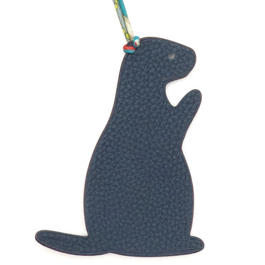 エルメス HERMES プティアッシュ モルモット ブルー×ブラウン トゴ ヴォーエプソン チャーム バッグチャーム petit H 青 茶