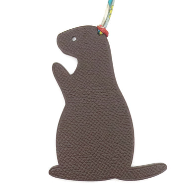 エルメス HERMES プティアッシュ モルモット ブルー×ブラウン トゴ ヴォーエプソン チャーム バッグチャーム petit H 青 茶