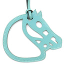 エルメス HERMES パドック シュバル ブルーアトール ヴォースイフト バッグチャーム 馬蹄 水色