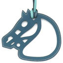 エルメス HERMES パドック シュバル ブルーアトール ヴォースイフト バッグチャーム 馬蹄 水色