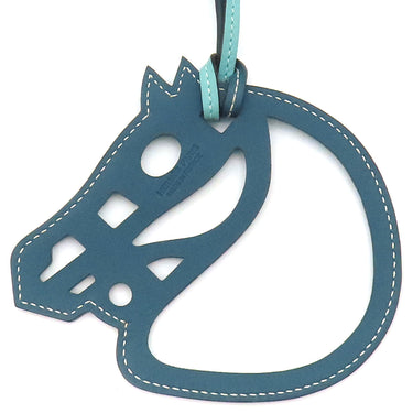 エルメス HERMES パドック シュバル ブルーアトール ヴォースイフト バッグチャーム 馬蹄 水色