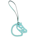 エルメス HERMES パドック シュバル ブルーアトール ヴォースイフト バッグチャーム 馬蹄 水色