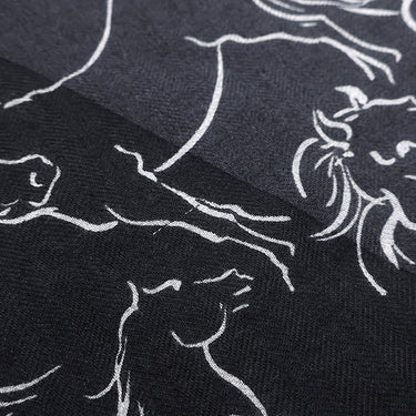 エルメス HERMES ロザンジュ ダークグレー カシミヤ シルク ストール 【LES ETALONS/レガタロン】