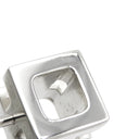 エルメス HERMES カージュ ド アッシュ Hキューブ ホワイト×シルバー メタル エナメル ピアス シルバー金具