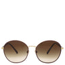 バーバリー BURBERRY ラウンドシェイプ 56□17 BE3094 ボルドー系 プラスチック サングラス ゴールド金具 ブラウングラディエント