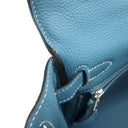 エルメス HERMES ケリー25 内縫い ニューブルージーン トゴ 2WAYバッグ シルバー金具 青 ショルダー