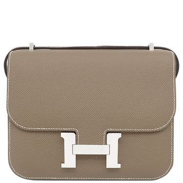 エルメス HERMES コンスタンス3 ミニ エトゥープ ヴォーエプソン ショルダーバッグ シルバー金具 グレージュ