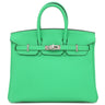 エルメス HERMES バーキン25 ヴェールコミック トゴ ハンドバッグ シルバー金具 緑 リカラー有