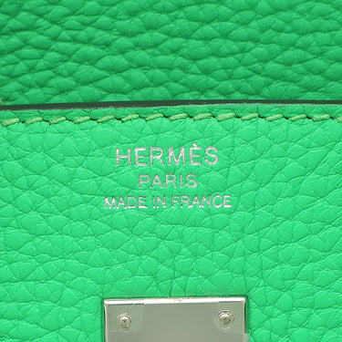 エルメス HERMES バーキン25 ヴェールコミック トゴ ハンドバッグ シルバー金具 緑 リカラー有