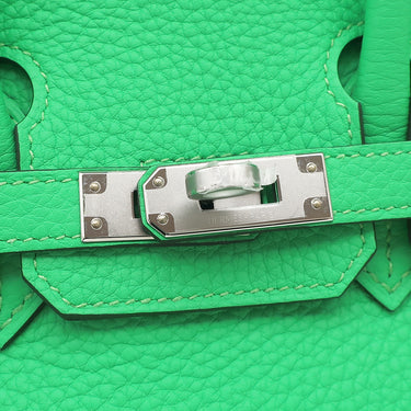 エルメス HERMES バーキン25 ヴェールコミック トゴ ハンドバッグ シルバー金具 緑 リカラー有