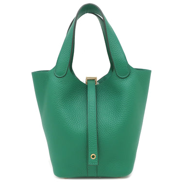 エルメス HERMES ピコタンロックPM ヴェールヴェルティゴ トリヨンクレマンス ハンドバッグ ゴールド金具 新品 未使用 緑