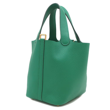 エルメス HERMES ピコタンロックPM ヴェールヴェルティゴ トリヨンクレマンス ハンドバッグ ゴールド金具 新品 未使用 緑