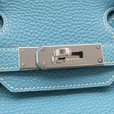 エルメス HERMES バーキン30 ブルージーン トリヨンクレマンス ハンドバッグ シルバー金具 青