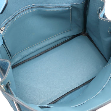 エルメス HERMES バーキン30 ブルージーン トリヨンクレマンス ハンドバッグ シルバー金具 青