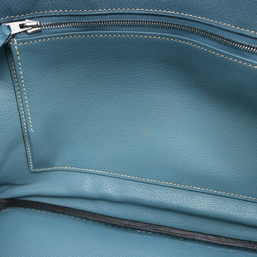 エルメス HERMES バーキン30 ブルージーン トリヨンクレマンス ハンドバッグ シルバー金具 青