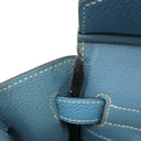 エルメス HERMES バーキン30 ブルージーン トリヨンクレマンス ハンドバッグ シルバー金具 青