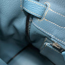 エルメス HERMES バーキン30 ブルージーン トリヨンクレマンス ハンドバッグ シルバー金具 青