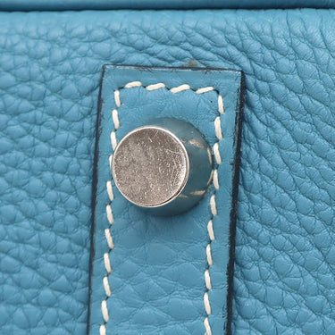 エルメス HERMES バーキン30 ブルージーン トリヨンクレマンス ハンドバッグ シルバー金具 青