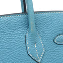 エルメス HERMES バーキン30 ブルージーン トリヨンクレマンス ハンドバッグ シルバー金具 青