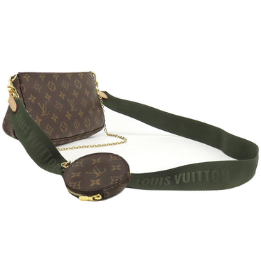 ルイヴィトン LOUIS VUITTON ミュルティ ポシェット アクセソワール M44813 カーキ モノグラムキャンバス ショルダーバッグ ゴールド金具 ボディバッグ ポーチ
