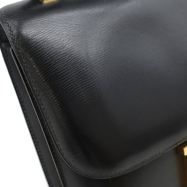 エルメス HERMES コンスタンス 24 ブラック ボックスカーフ ショルダーバッグ ゴールド金具 黒