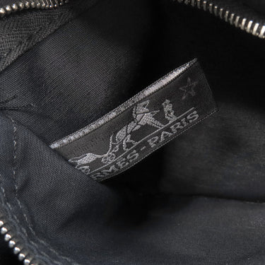 エルメス HERMES アカプルコ バンドリエールPM ブラック トワルシェブロン レザー ショルダーバッグ シルバー金具 黒